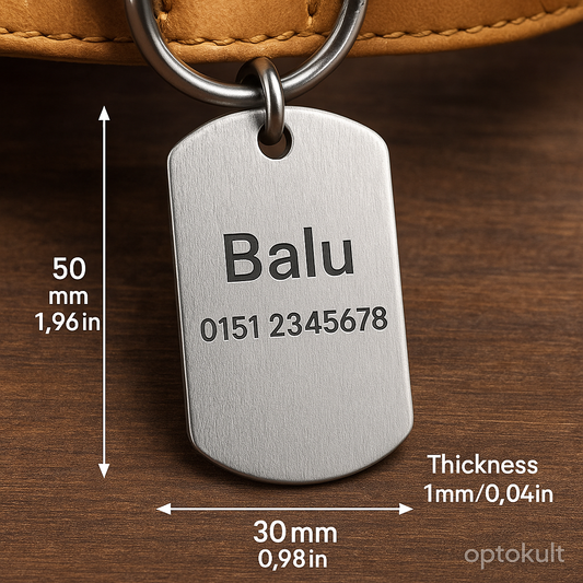 Personalisierte Aluminium-Marke mit Gravur Balu Optokult