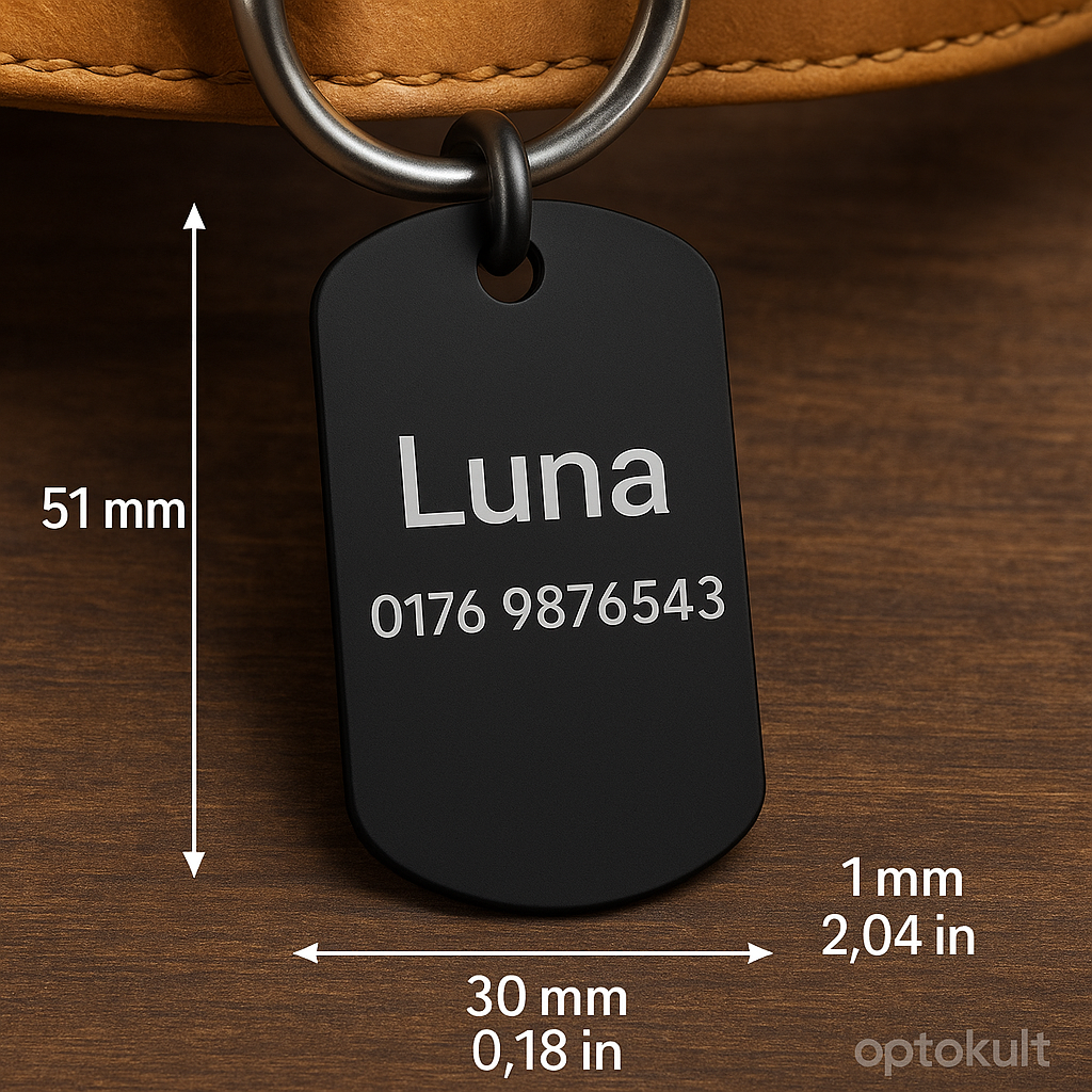 Personalisierte-Aluminium-Marke mit Gravur Luna Optokult