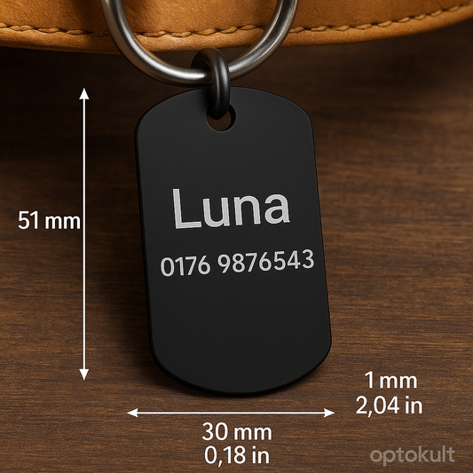 Personalisierte-Aluminium-Marke mit Gravur Luna Optokult