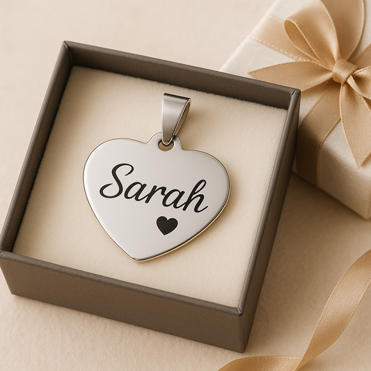 Personalisierter Herzanhänger – Edelstahl Optokult